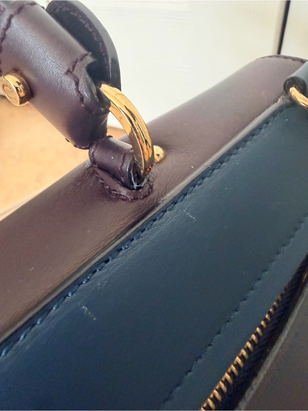 Salvatore Ferragamo Tricolor Blue Brown Leather Sofia Satchel and Shoulder Bag - Picture 16 of 16
